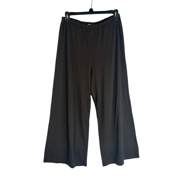 Bryn Walker Pull On Pant Medium Cropped Wide Leg Brown Lagenlook New - Picture 1 of 4